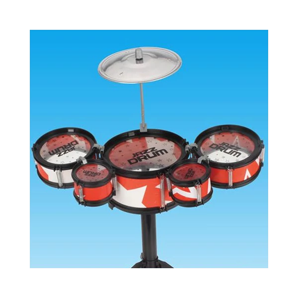 Jazz Drum állványos 6 részes piros játék dobfelszerelés