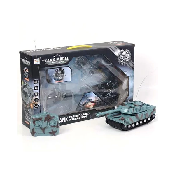 RC Távirányítós terepmintás harckocsi fénnyel és hanggal 1/32