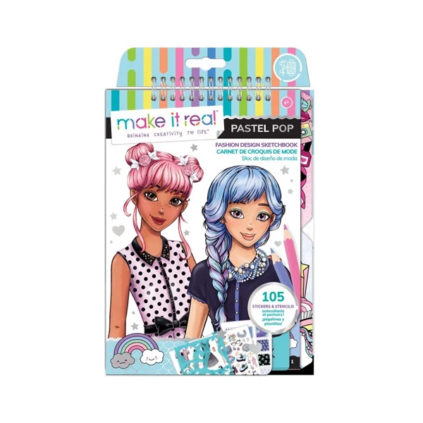 Make it Real: Divattervezői vázlatfüzet kiegészítőkkel - Pasztell Pop