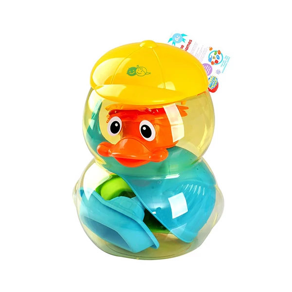 Playgo: Bébi fürdőjáték szett kacsa formájú tárolóban 8db-os szett