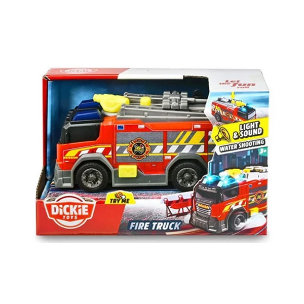 Tűzoltóautó locsolótömlővel, fénnyel és hanggal 15cm - Dickie Toys