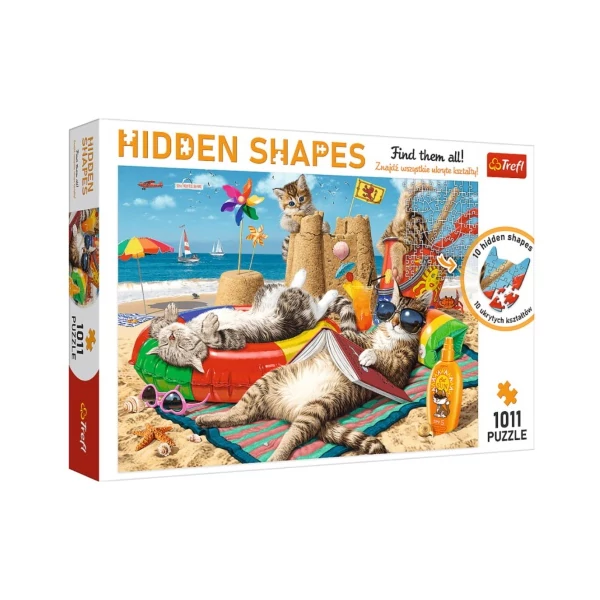 Hidden Shapes: Feline nyaralás 1000db-os puzzle - Trefl