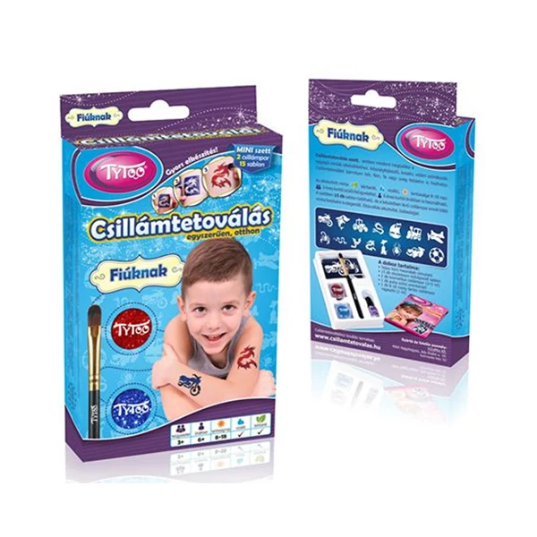 Fiús mini csillámtetkó szett