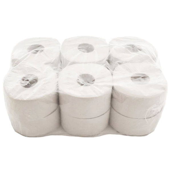 Újrahasznosított ipari natúr WC papír 19cm 12 tekercs 1 rétegű 
