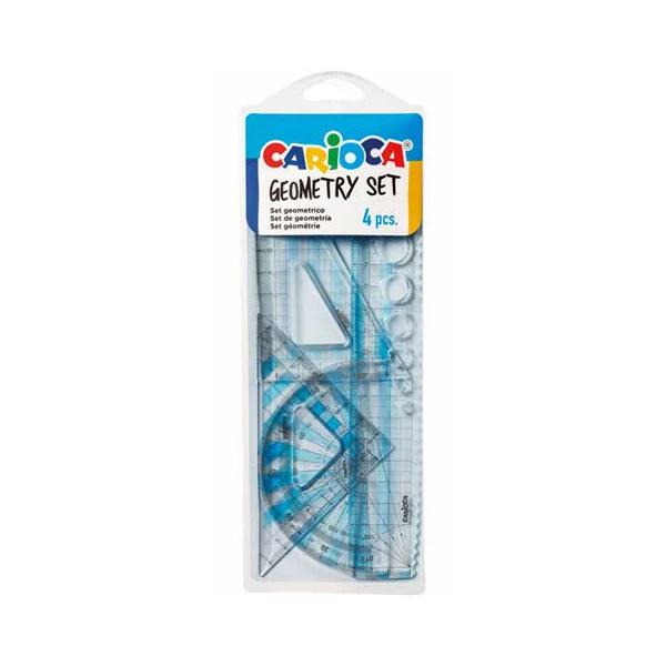 Vonalzó szett szögmérővel 4db-os - Carioca
