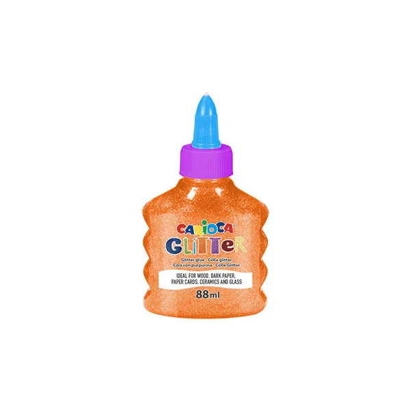 Csillámló folyékony neon narancssárga ragasztó 88ml - Carioca