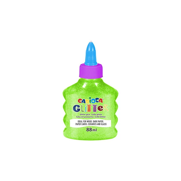 Csillámló folyékony neon zöld ragasztó 88ml - Carioca