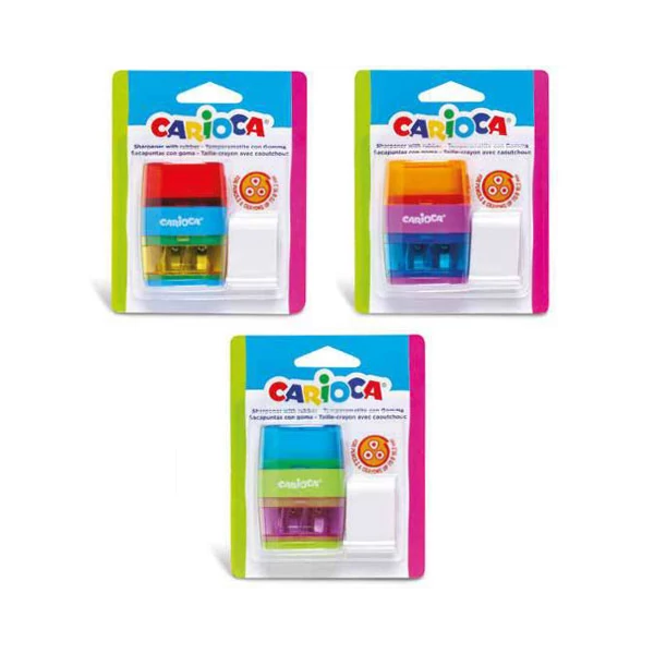 Két lyukú hegyező radírral többféle változatban - Carioca