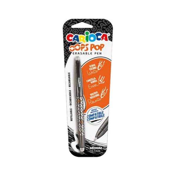 OOPS POP radírozható fekete golyóstoll - Carioca