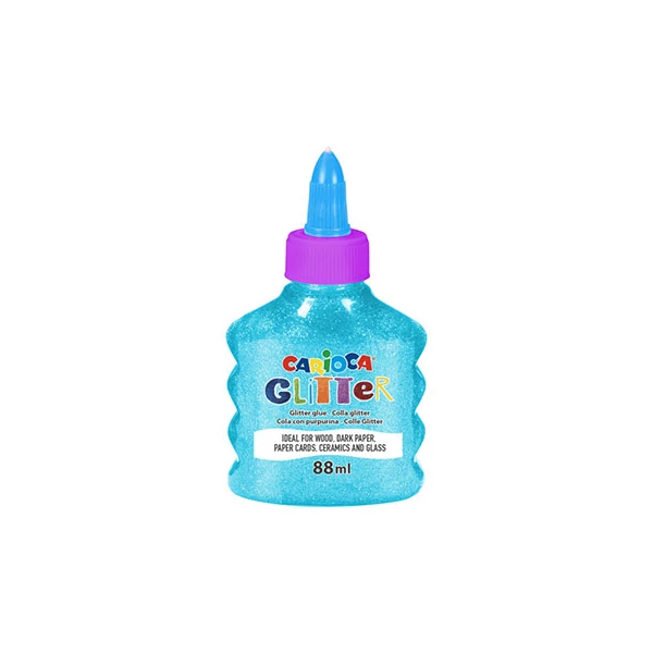 Csillámló folyékony neon világoskék ragasztó 88ml - Carioca