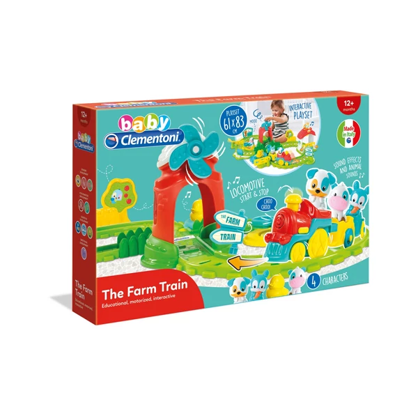 Baby interaktív színes kis-vonat szett farm kiegészítőkkel