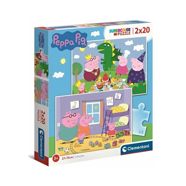 Peppa malac Supercolor 2 az 1-ben puzzle 2x20db-os - Clementoni