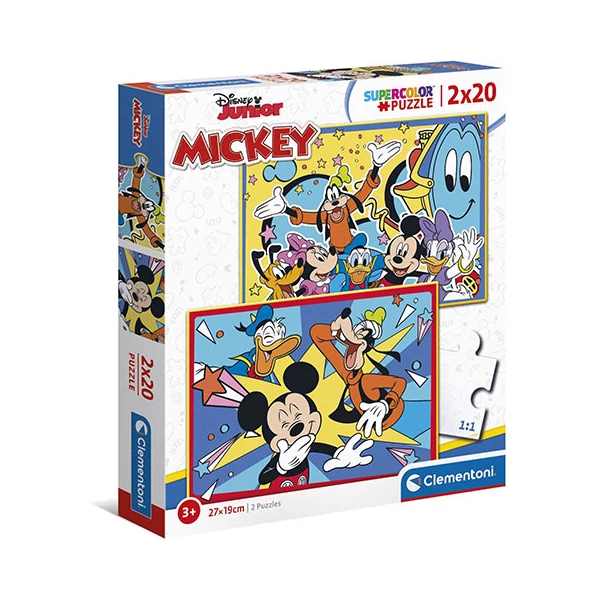 Mickey egér és barátai Supercolor 2 az 1-ben puzzle 2x20db-os - Clementoni
