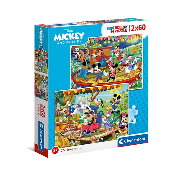 Mickey egér Supercolor 2 az 1-ben puzzle 2x60db-os - Clementoni