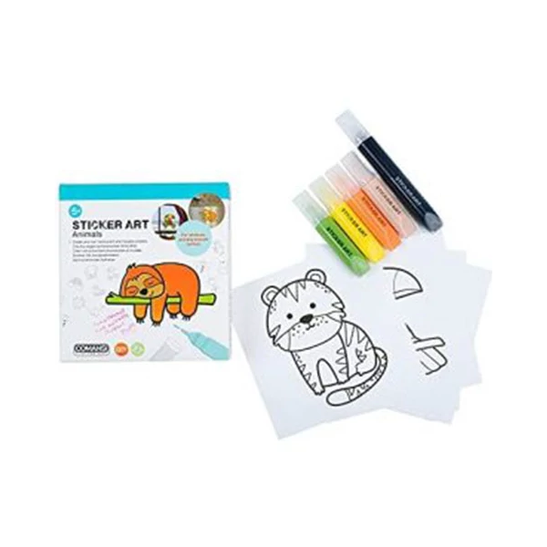 Sticker Art: Állatok színezhető matrica szett - Comansi