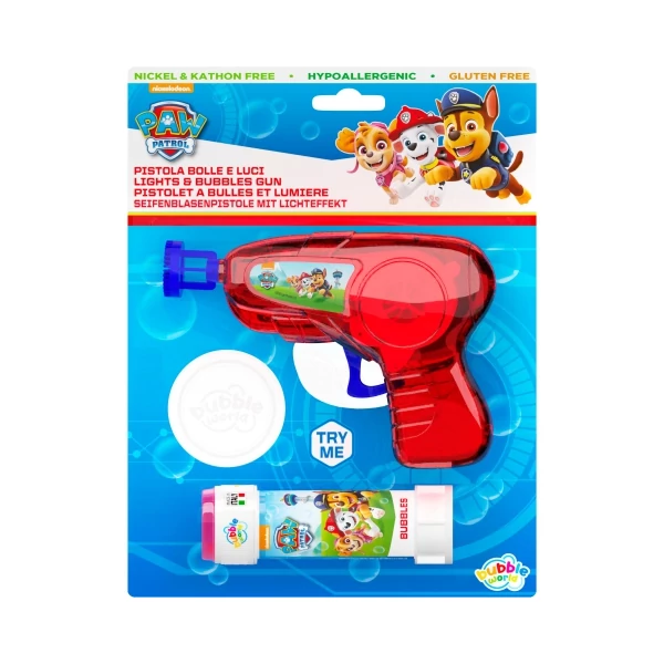 Mancs őrjárat közepes buborékfújó pisztoly fénnyel 60ml-es