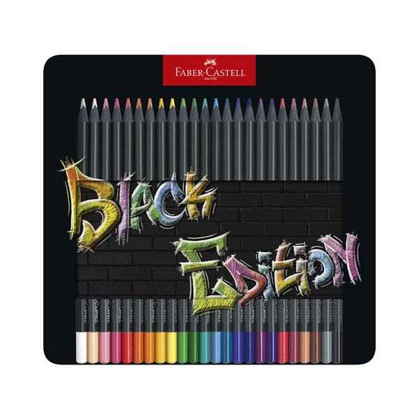 Faber-Castell: Black Edition színes ceruza 24db-os szett fém dobozban