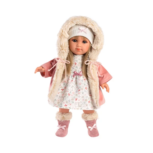 Llorens: Elena 35cm-es baba szívecskés ruhában (53541L)