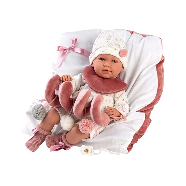 Llorens: Mimi újszülött 40cm-es síró kislány baba ággyal (74026)