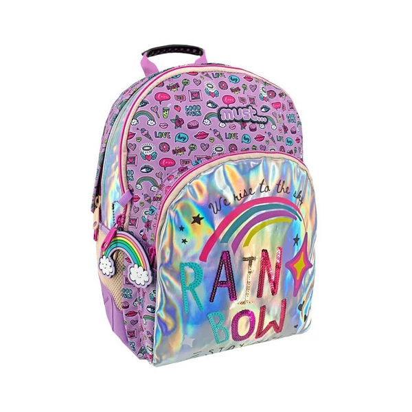 Must... Rainbow Energy iskolatáska, hátizsák 33x16x45cm