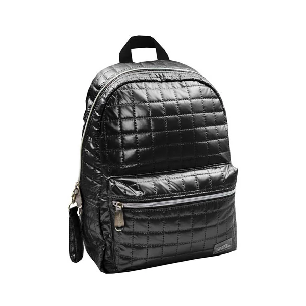 Must... Pearl fekete steppelt iskolatáska, hátizsák 26x14x36cm