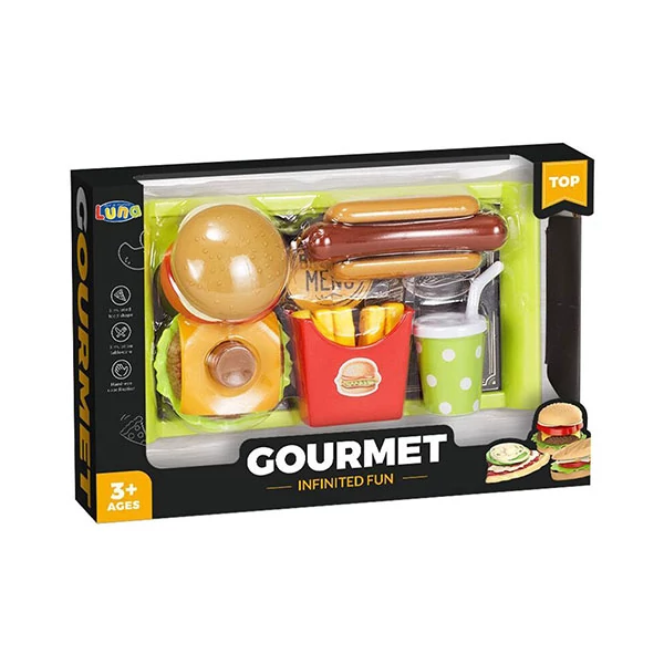 Gourmet gyorséttermi menü tálcával