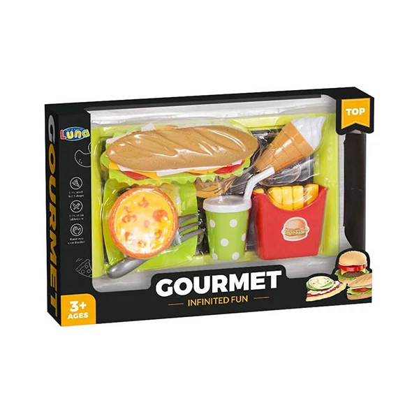 Gourmet szendvicsbár menü tálcával