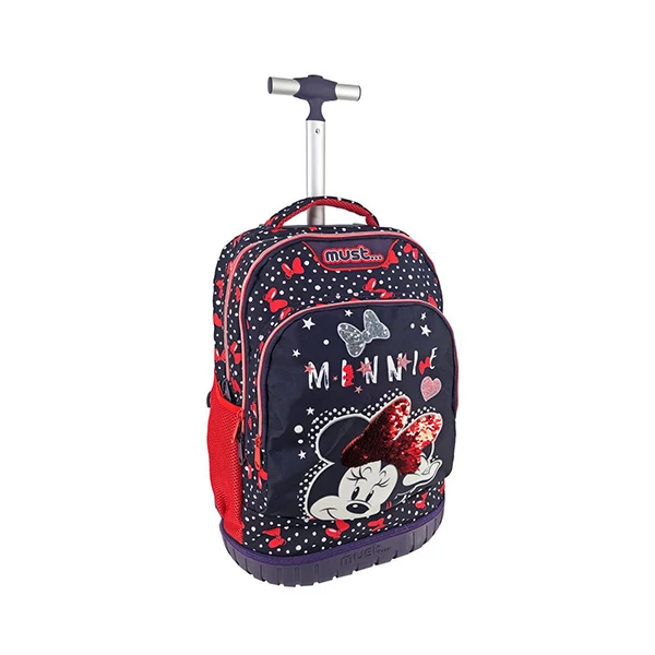 Must... Minnie egér gurulós, három rekeszes iskolatáska, hátizsák
