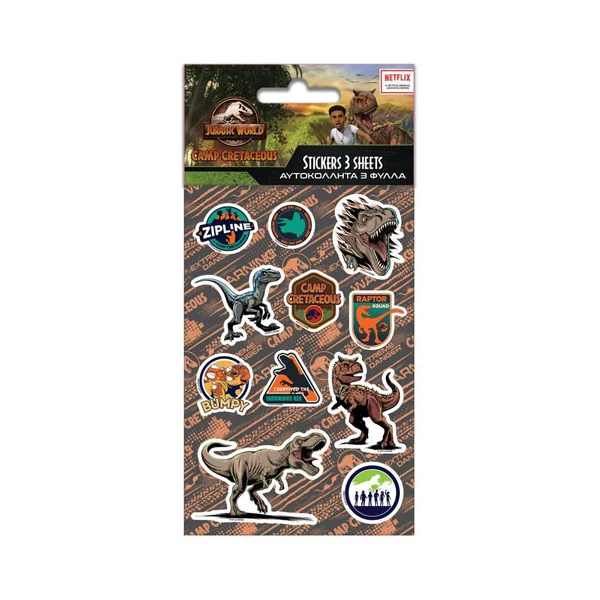 Jurassic World: Krétakori tábor matrica szett 8x12cm 5 lap