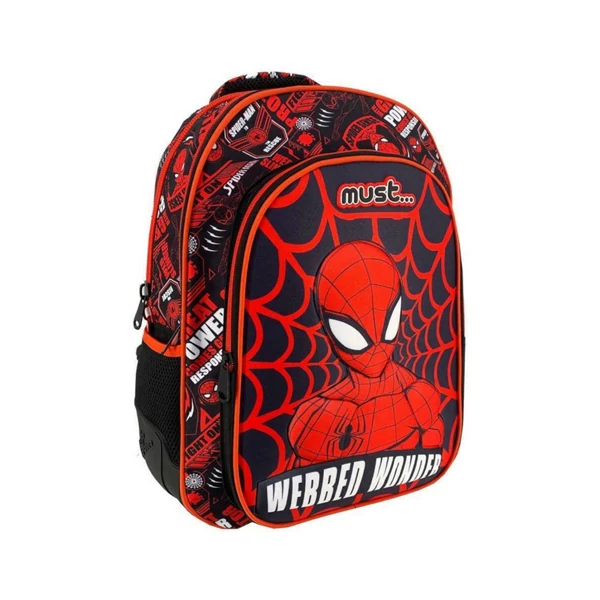 Must: Pókember sötétkék-piros iskolatáska, hátizsák 32x18x43cm
