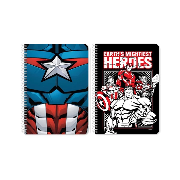 Bosszúállók spirál jegyzetfüzet kétféle változatban 17x25cm 60lapos