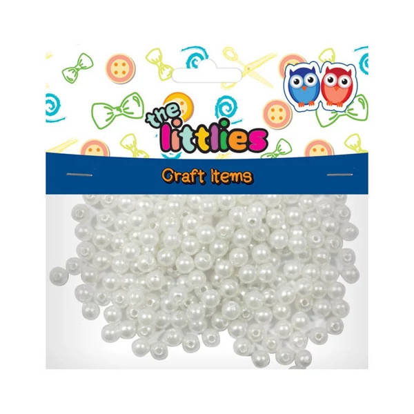 Fehér dekordísz gyöngyök 15g 8mm