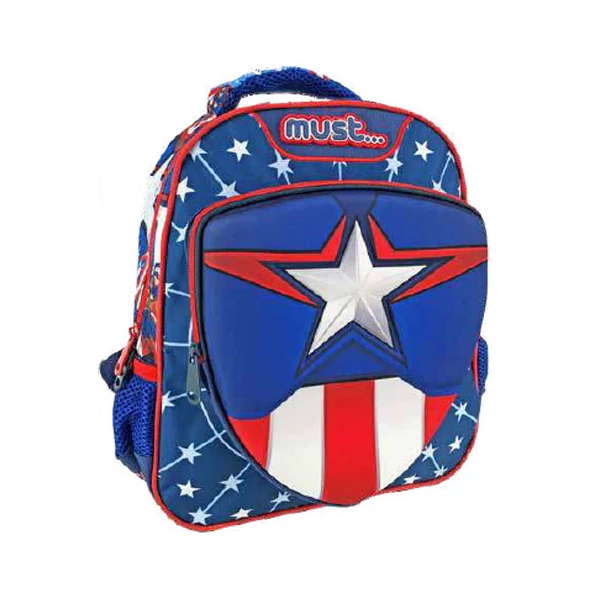 Amerika kapitány 3D mintás ovis hátizsák 27x10x31cm