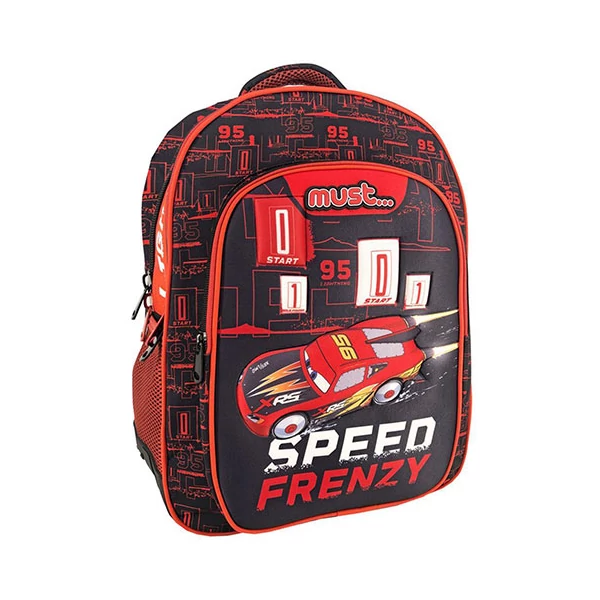 Must... Verdák Speed Frenzy három rekeszes lekerekített iskolatáska, hátizsák 32x18x43cm