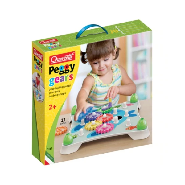 Quercetti: Peggy Gears 13db-os fogaskerekes játékszett