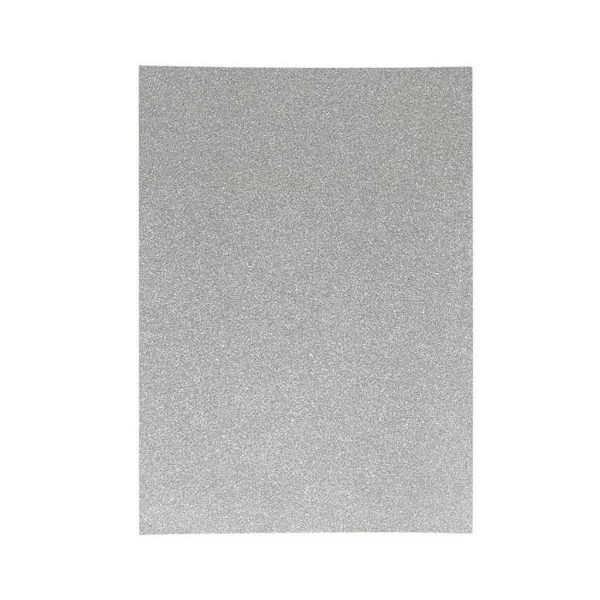 Spirit: Öntapadós csillámos dekorációs habszivacs lap ezüst színben A/4 1db