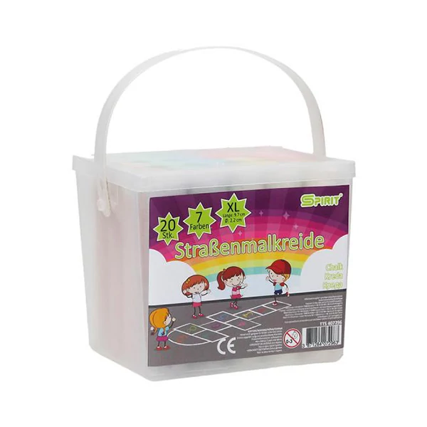 Spirit: XL méretű aszfaltkréta vödörben 20db-os szett
