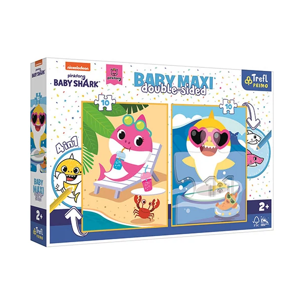 Baby Shark kétoldalas 4 az 1-ben Baby Maxi puzzle 2x10db-os - Trefl
