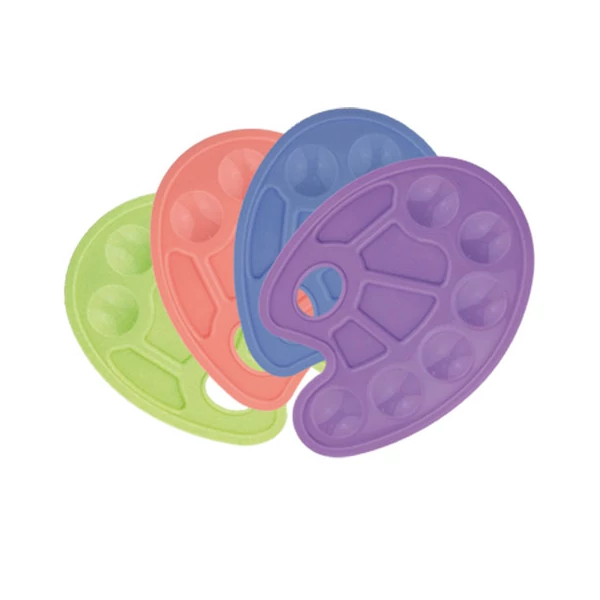 Színes műanyag festőpaletta többféle változatban