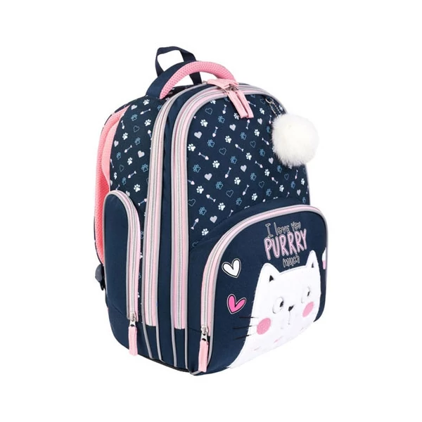 Kitty prémium kétrekeszes iskolatáska, hátizsák 37x20x31cm