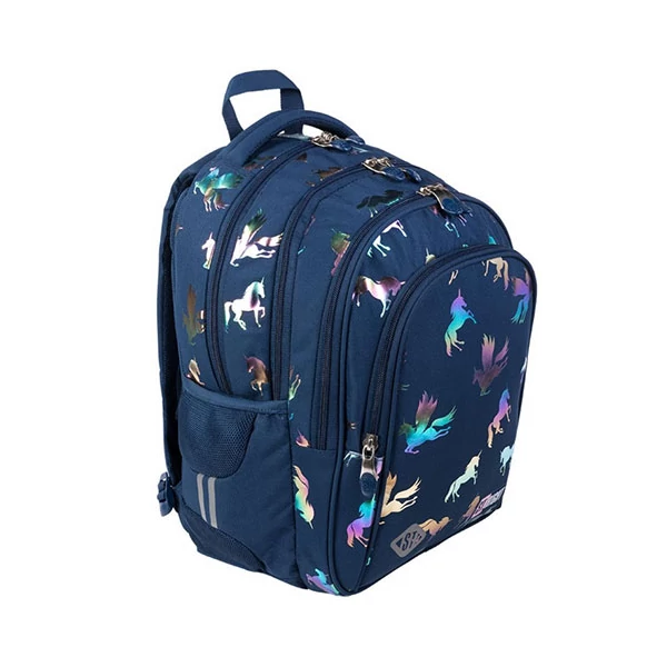 St.Right Holo Unicorns négyrekeszes iskolatáska hátizsák 17"