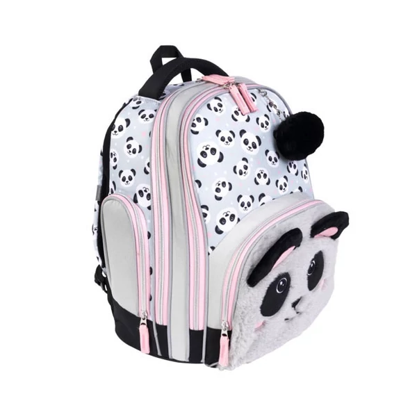 Pandás prémium kétrekeszes iskolatáska, hátizsák 37x20x31cm