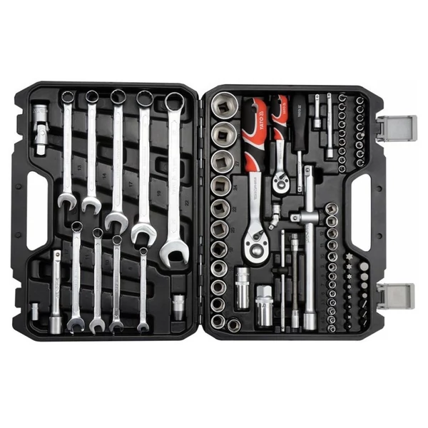 YATO Dugókulcs készlet 82 részes 1/2 col: 14-24 mm, 1/4 col: 4-14 mm CrV (YT-12691)