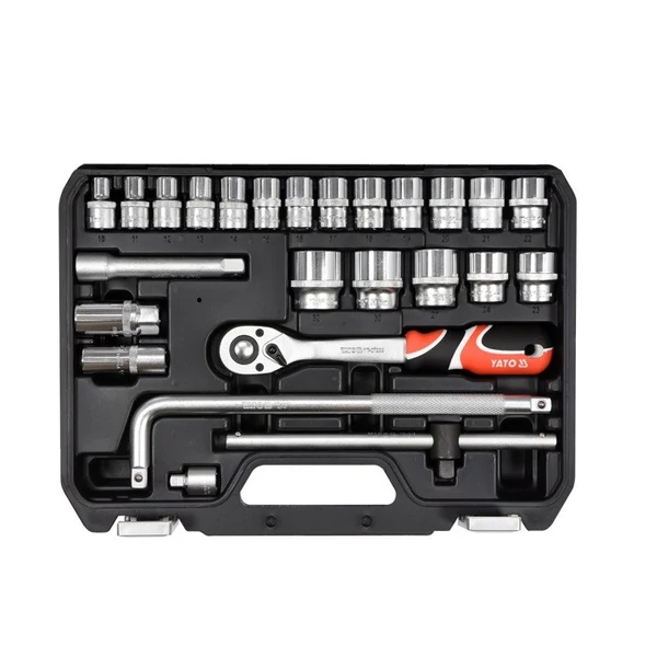 YATO Dugókulcs készlet 25 részes 1/2 col: 10-24 mm CrV (YT-38741)