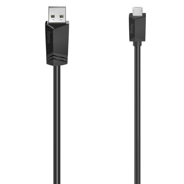 Hama FIC adatkábel micro usb 2.0, fekete 3m (480mbps) (200609)
