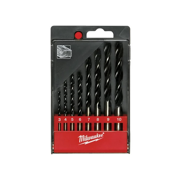 Milwaukee Fafúró készlet 8 darab műanyag dobozban O3, 4, 5, 6, 7, 8, 9, 10 mm - 4932352466