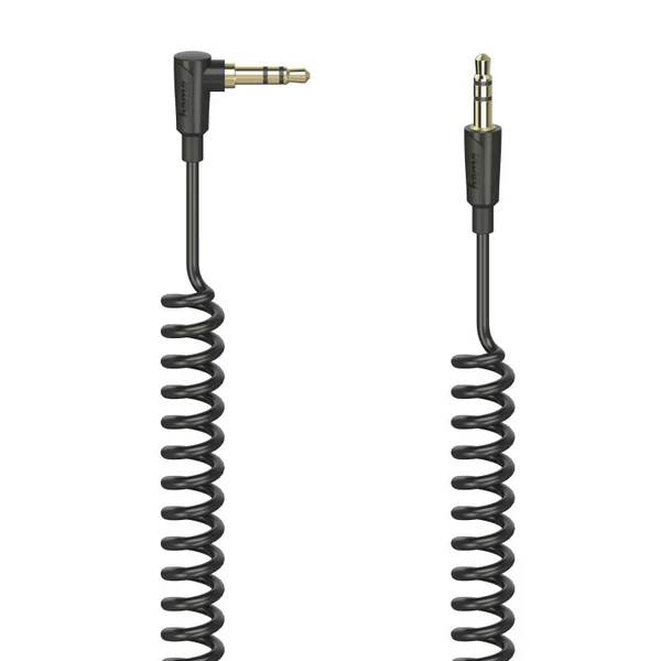 Hama FIC 3,5mm jack összekötőkábel, spirál, 90°, 1,5m (205114)