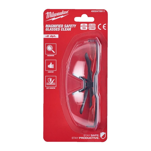 Milwaukee Védőszemüveg Bifokális +2 víztiszta - 1 db - 4932478911