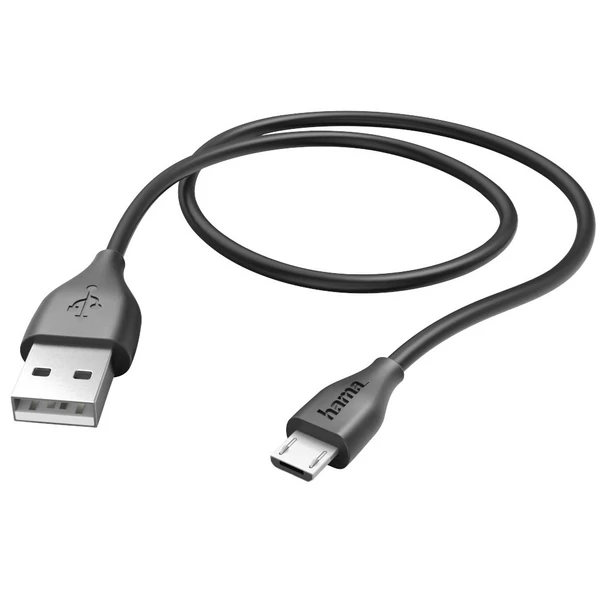 Hama adatkábel micro usb, 1m, fekete (20070)