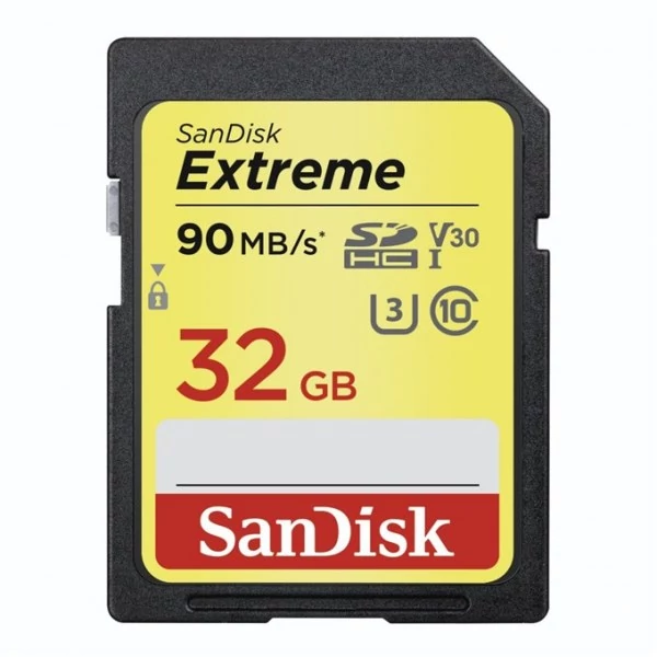 Sandisk sdhc extreme kártya 32gb, 100mb/s , uhs-i, class 10, u3, v30 (215402)